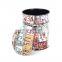 Customized Home storage indoor metal round bins sets printing PVC customized logo kitchen compost storage bin