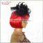 big black feather and chiffon artificial wedding bride hair flower