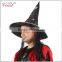 cheap black with hair attached halloween witch hat