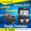 Smallest Full HD 1080P G-sensor car dvr gps radar detector gps tracker dash camera 4 IN1