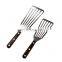Solid Wood Handle Slotted Turner Stainless steel Fish Spatula