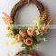 Wholesalers Rustic Style Faux Plants Rattan Floral 3-piece Set Wall Hanging Wreath Artificial Flowers Round & Star Boho Decor
