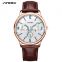 SINOBI Classic Coffee Color Men Wrist Watches S9546G Business Casual Suit Handwatch Second Dial Male Watch