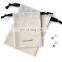 Hot seller 100% Eco-friendly natural color cotton packing gift thick  jewelry pouch drawstring blank custom logo bag canvas