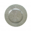 Shiny Gold Electroplated Glass Charger Plate With Rattan Design