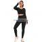 2 piece gym set women seamless long sleeve crop and leggings yoga gym wear set