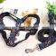 Nylon webbing adjustable chain dog harness with dog leash