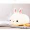 Rabbit LED Night Lights Touch Sensor Remote Control RGB Dimming USB Rechargeable Silicone Bunny Lamp for Children Girls Gift
