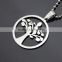 Stainless steel tree of life pendant necklace