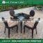 fashion 5 piece broad rattan dining table and chair set