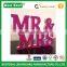 MR & MRS Glitter Wooden wedding letters