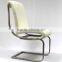 High quality Stainless Steel base Dining chair with comfort cushion in bonded leather or PU in KD structure