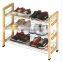3 layer stainless steel/wooden shoe rack /shoe storage