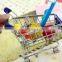 Steel With Chrome Plated Mini Desk Shopping Cart Shopping Basket With Wheels