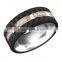 2016 best sales fashion carbon fiber inlay cz tungsten carbide rings