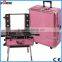 Pink Trolley Crocodile Makeup Case With Lights Rolling Makeup Case