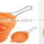 FDA&LFGB Approved Food Grade Silicone Collapsible Strainer with Stainless Steel Handle