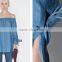 Women's Off The Shoulder Pleated Long Sleeve Loose Blouse