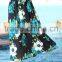 Retro Thai HIPPIE BOHO Hibiscus Chaba Hawaii Floral Print Thai Art Beach MAXI BABY DOLL Maxi LONG DRESS