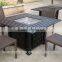 48" x 48" Square Chat Fire Pit Table - Outdoor FirePlace Fire Pit Heater Back Yard Propane Gas Patio Table Furniture