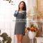 2016 Summer Cotton Nightgown Sleeve Blue Sleep Night Skirt Dress For Women Nightdress Sleepwear