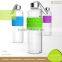 Foodgrade Portable Sport Borosilicate Manufacture of Glass Bottle With Silicon Sleeve