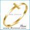 <<< Have In stock!!! High Quality Titanium Steel Opened Cross Rose Gold Cross Bracelet Bangle