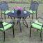 Outdoor furniture black cast aluminium dining table and chairs garden furniture, home furniture