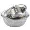 Metal Powder coated colander 3pieces in a set stainless steel fruit wash basket