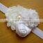 elastic with pearl fabric flower hair accessories for kids