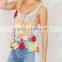 Summer Girls Handmade Floral Blouse Design Sleeveless Crochet Tops HST2514