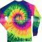 Colortone Womens/Ladies, Mens Tie Dye Long Sleeve T-Shirt, Rainbow Tie-Dye Long Sleeve Lightweight Dry Fit PerformanceT-Shirts
