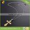 Double Cross with Gold Gothic Top Cross Stainless Steel Pendant