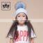 Manufacturer Handmade Kids Winter Raccoon Fur Pompom 100% Acrylic Knitted Beanie Hat