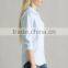 New Womens Latest Blouses Design Long Sleeve Cotton Blouses,Casual Light Blue Blouses with Button For Women