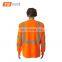 Anti-pilling breathable orange sports safety T-shirt with chest pocket