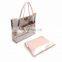 2 in 1 Fashion Transparent Beach Bag Tote Shoulder Clear Bag PVC