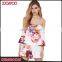 Fashion Ladies Off Shoulder Wrapped Layered Jumpsuit Custom Printed Floral Adult Romper Women
