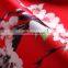 2015 summer new slim short sleeve modest round neck with floral print red wedding dress