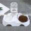 Lovely Cat Ear Shaped Pets Feeder Bevel Double Water Bowls Neck Protection Cat Bowl