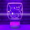 3D led light optical cat paw shaped lamp with touch sensor switch for bedroom