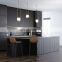 CBMmart Modern Luxury Black Lacquer Kitchen Cabinets with white kitchen bench tops