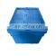 Plastic Crate Attached lid Tote With Label Sticker Barcode Anti-theft Lock Hole