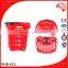 New Design Multifunction Supermarket Shopping Basket With Two Wheel