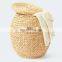 Hot Selling Natural Water Hyacinth Hamper Basket Storage Basket Hamper With Lid Metal Frame Best Price Vietnam Supplier