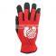 Household Custom Red Ladies Women Antislip Polyester Working Safety Gardening Gloves