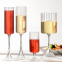Wholesale Creative Fashion New Design Vertical Stripes Wine Glasses Water Goblet Glass Set Clear Ribbed Champagne Flutes