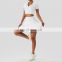 2 Pcs Tennis High Waist Skirts Set Yoga Polo Neck Crop Tops Fitness Sports Bras For Women
