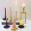 Matte Black Candle Holder Decorative Fan Shape Iron Gold Plate Candle Holder
