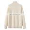 Winter Plus Size Ladies 100% Cashmere Pullovers Thickened Turtleneck Mock Neck Sweater Long Length Casual Style Solid Pattern